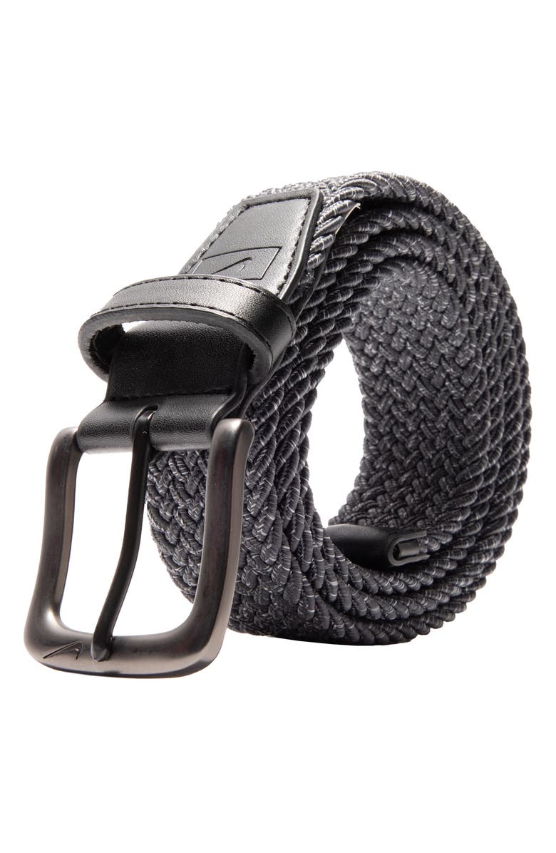 Nike Golf Stretch Webbed Braided Belt, Alternate, color, Dark Grey/ White