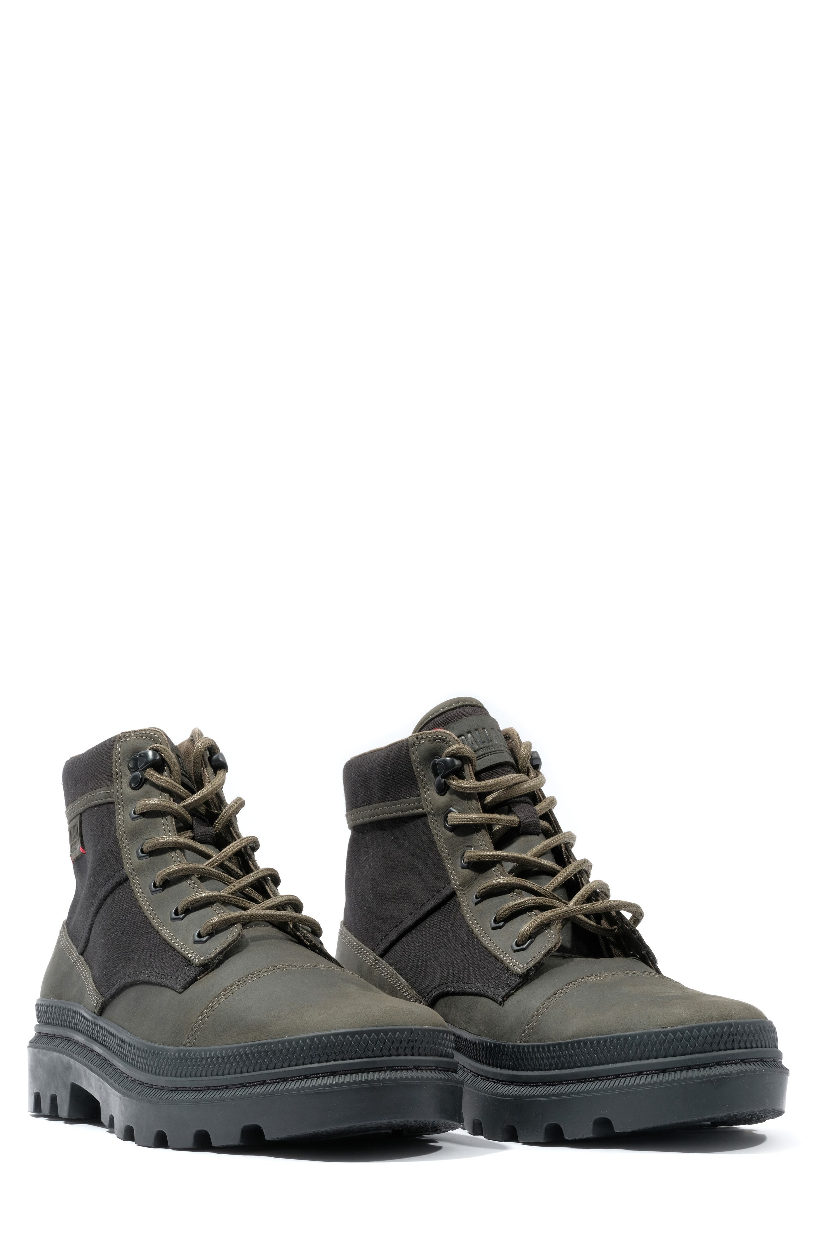 Palladium Pallatrooper Rough Boot, Alternate, color, Black/ Olive Night