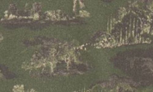 Les Deux Layton 2.0 Camouflage Denim Overshirt In Chive Green/summer Melon
