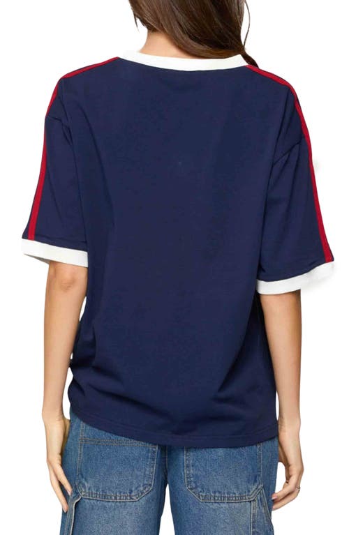 Edikted Australia 96 Contrast Oversized T Shirt In Blue