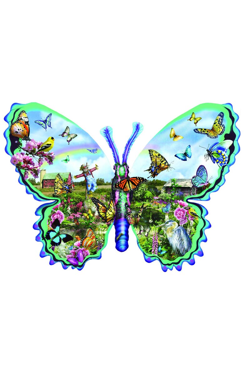 Sunsout Butterfly Farm 1000 piece Jigsaw Puzzle for Adults Special Shape, Alternate, color, Multicolor