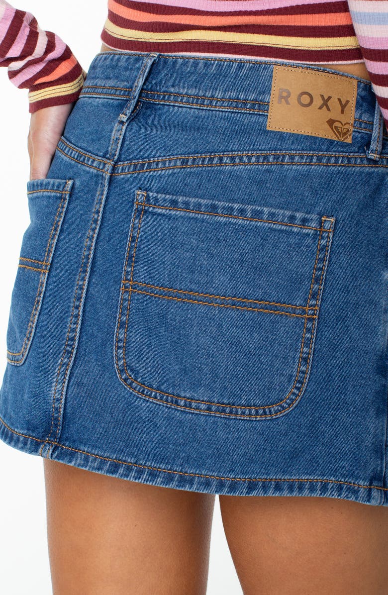Roxy Reel Life Denim MIniskirt, Alternate, color, 
