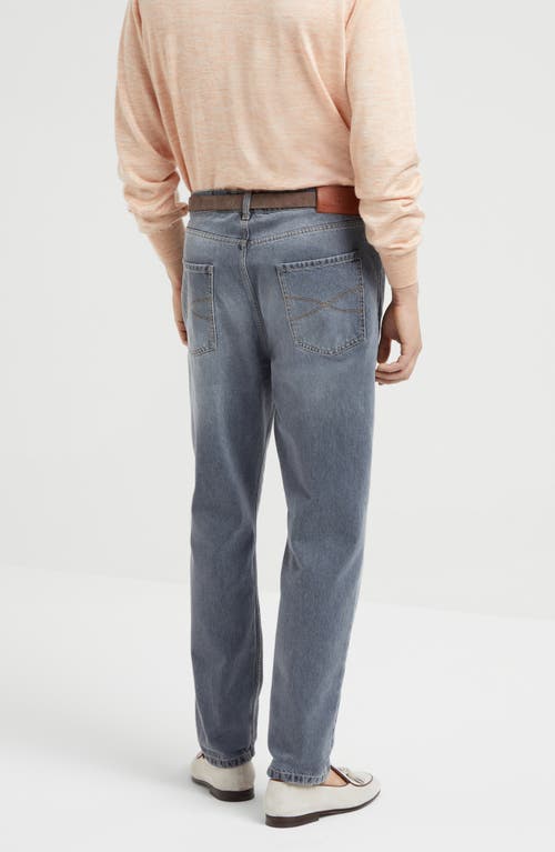 Brunello Cucinelli Greyscale Denim Trousers In Medium Grey