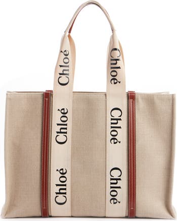 Chloé Medium Woody Linen Tote | Nordstrom