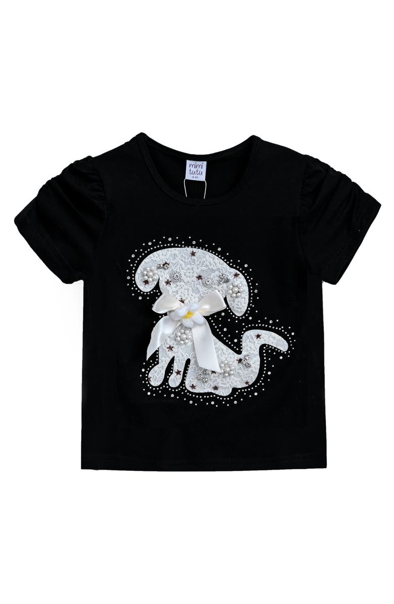 Mimi Tutu Puppy T-Shirt, Main, color, Black