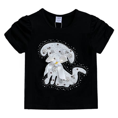 Mimi Tutu Puppy-appliqué T-shirt In Black