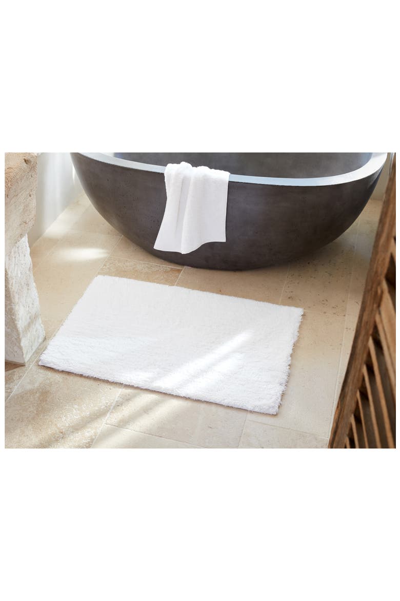 Organic Cotton Shag Bath Mat, Alternate, color, ALPINE WHITE
