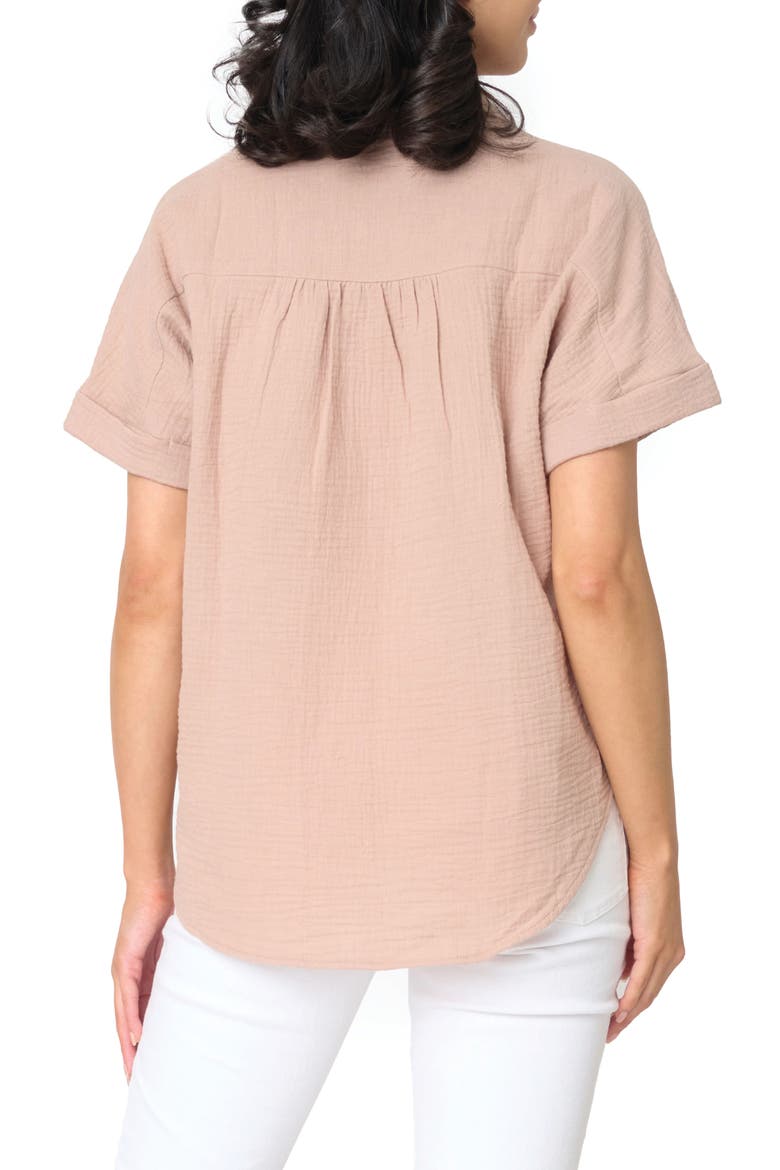 All Day Cotton Gauze Popover Shirt, Alternate, color, TAUPE