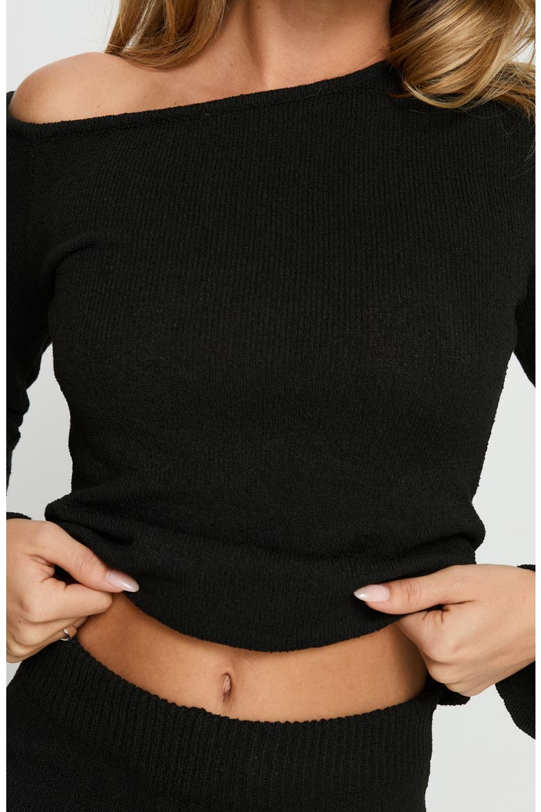 Jaede Off the Shoulder Sweater, Alternate, color, BLACK