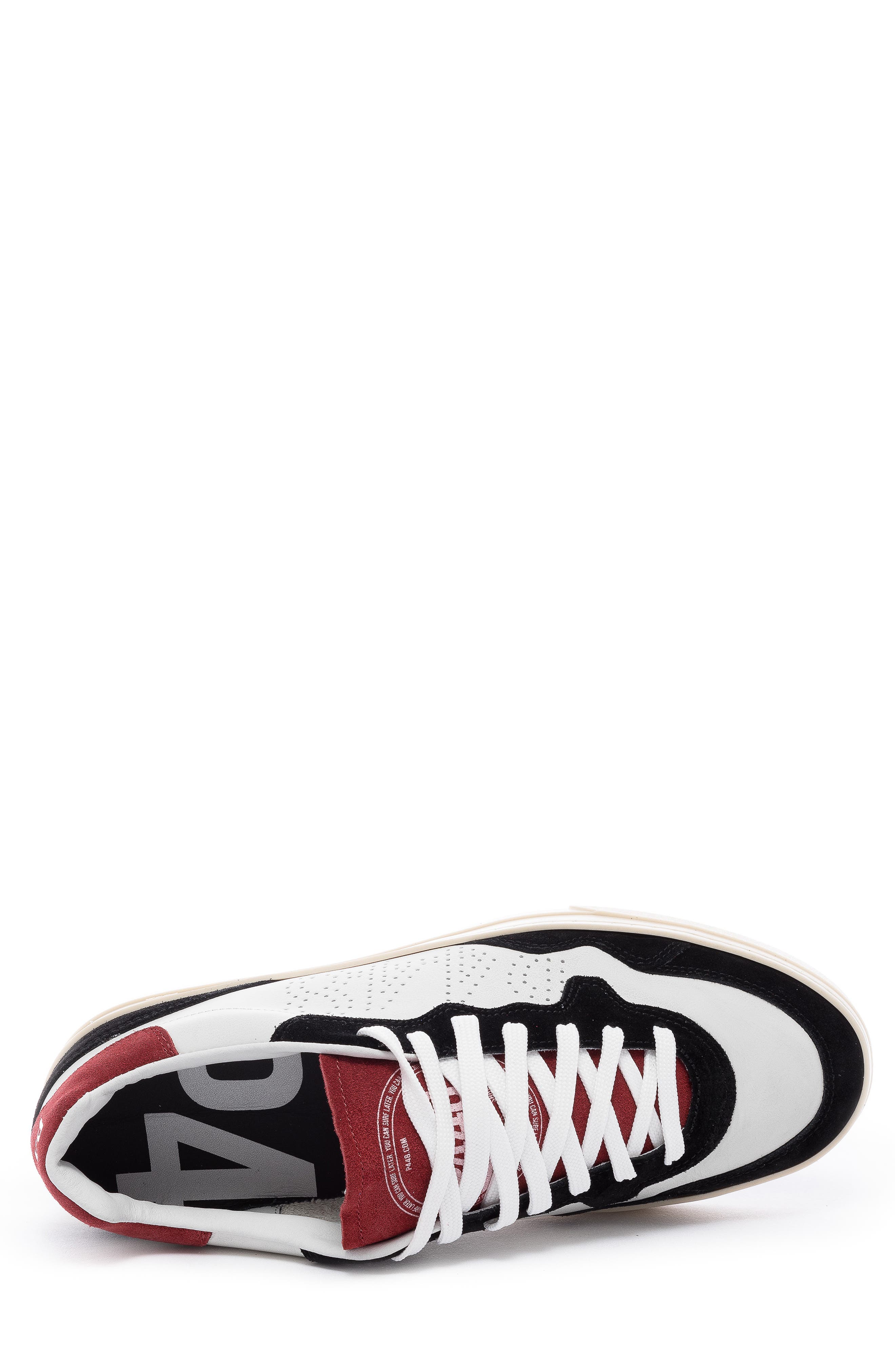 P448 Bali Low Top Sneaker, Alternate, color, White/ Black/ Rosso