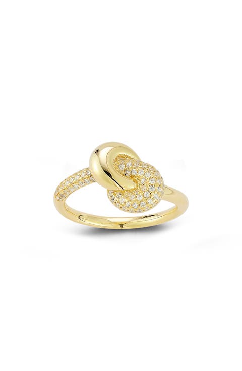 Pavé Cubic Zirconia Love Knot Ring