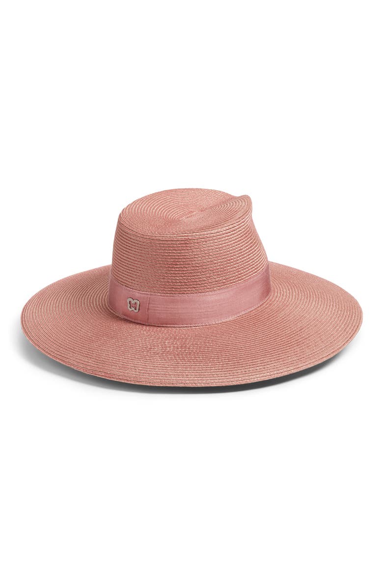 Daphne Broad Brim Straw Fedora, Alternate, color, BLUSH
