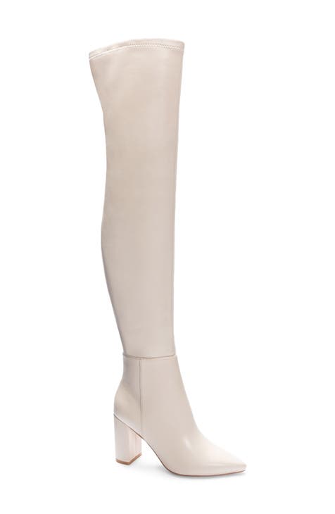 Knee fashion white boots