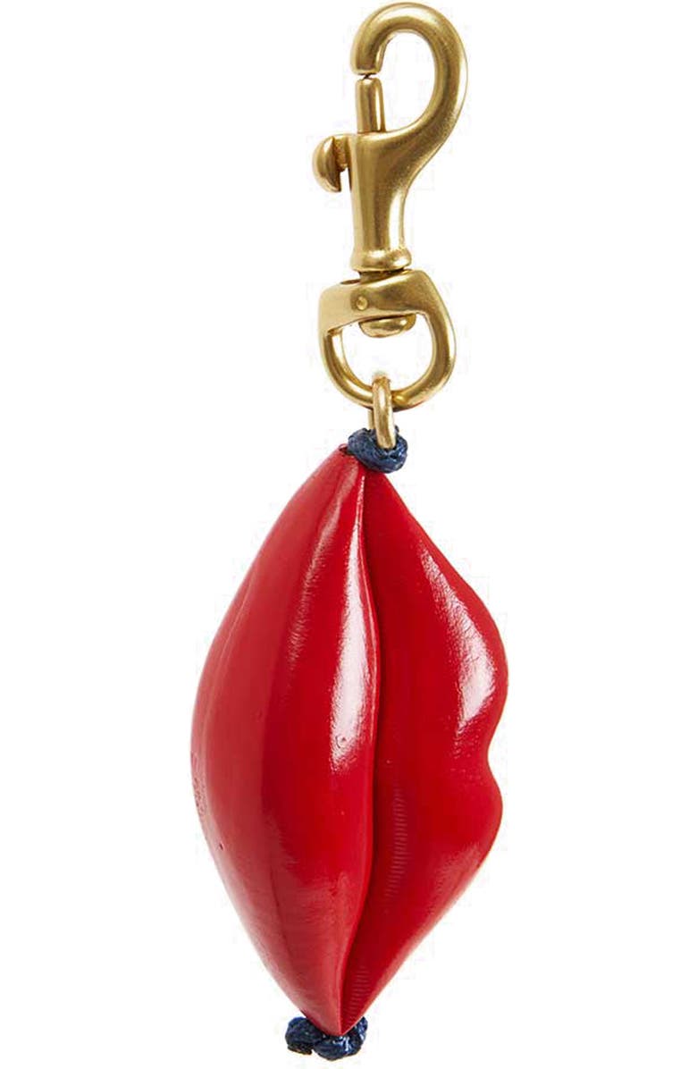 Clare V. Lips Key Fob, Main, color, Poppy Painted Wood