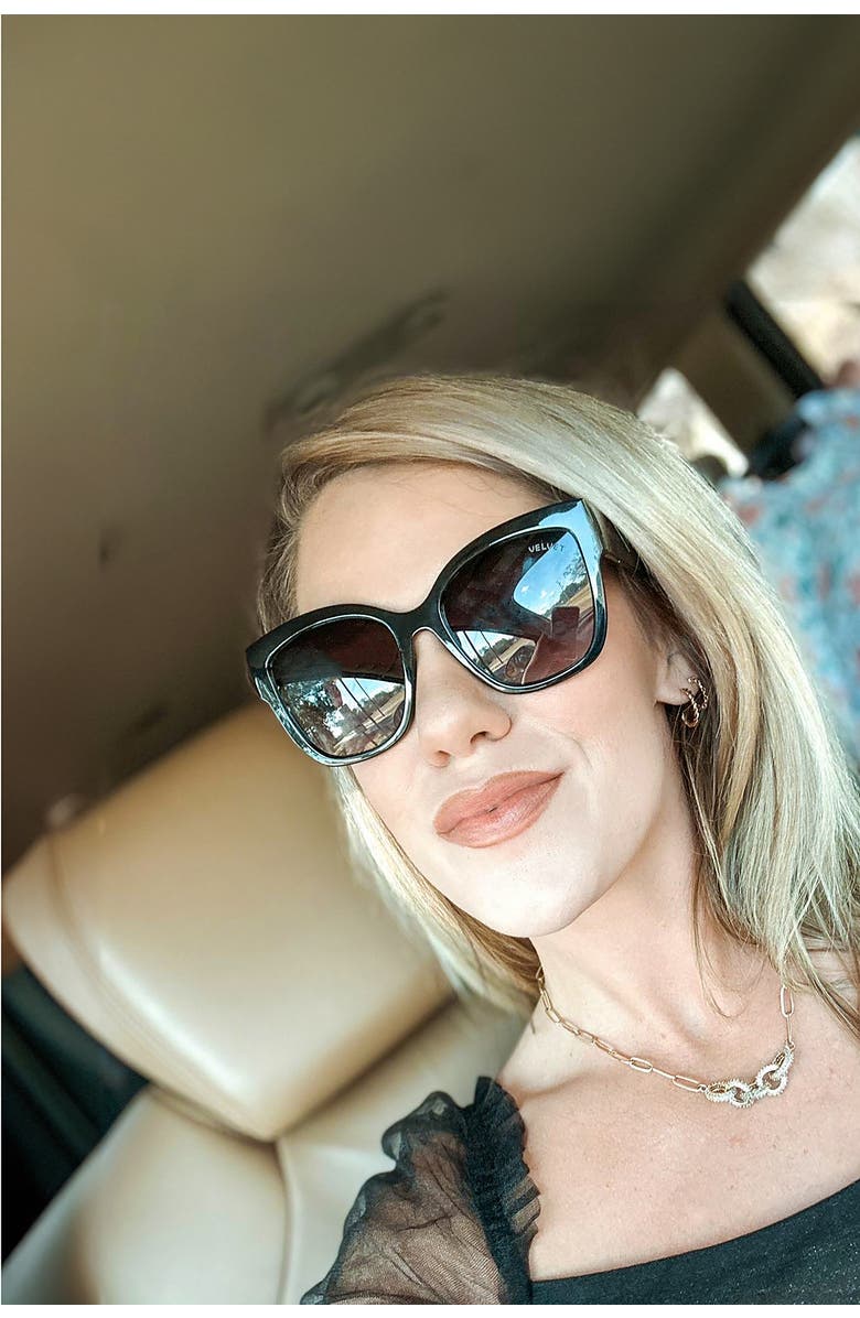 Velvet Eyewear Jane Sunglasses, Alternate, color, Black