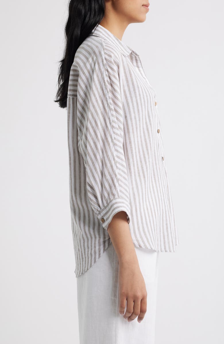 beachlunchlounge Wesley Linen & Cotton Shirt, Alternate, color, Terrace Stripe