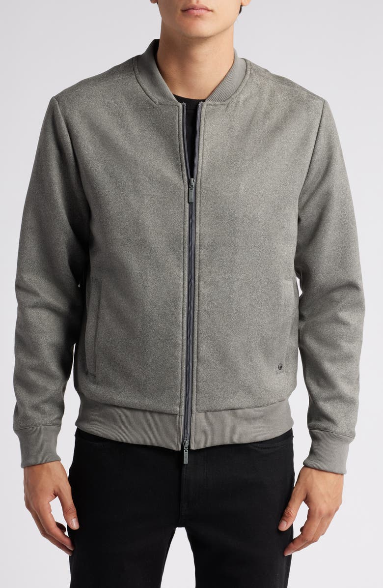 Robert Barakett Degas Faux Suede Knit Bomber Jacket, Alternate, color, Tan