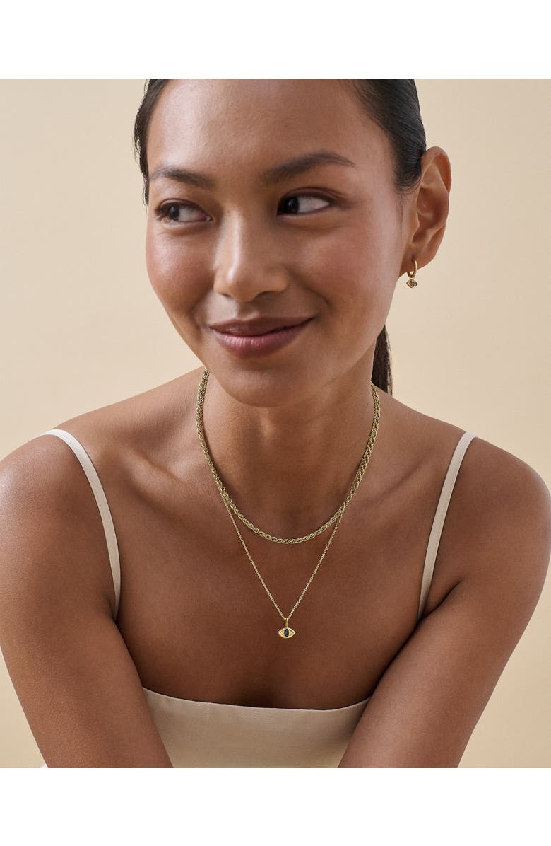 Edge of Ember Evil Eye Huggie Earrings, Alternate, color, Evil Eye