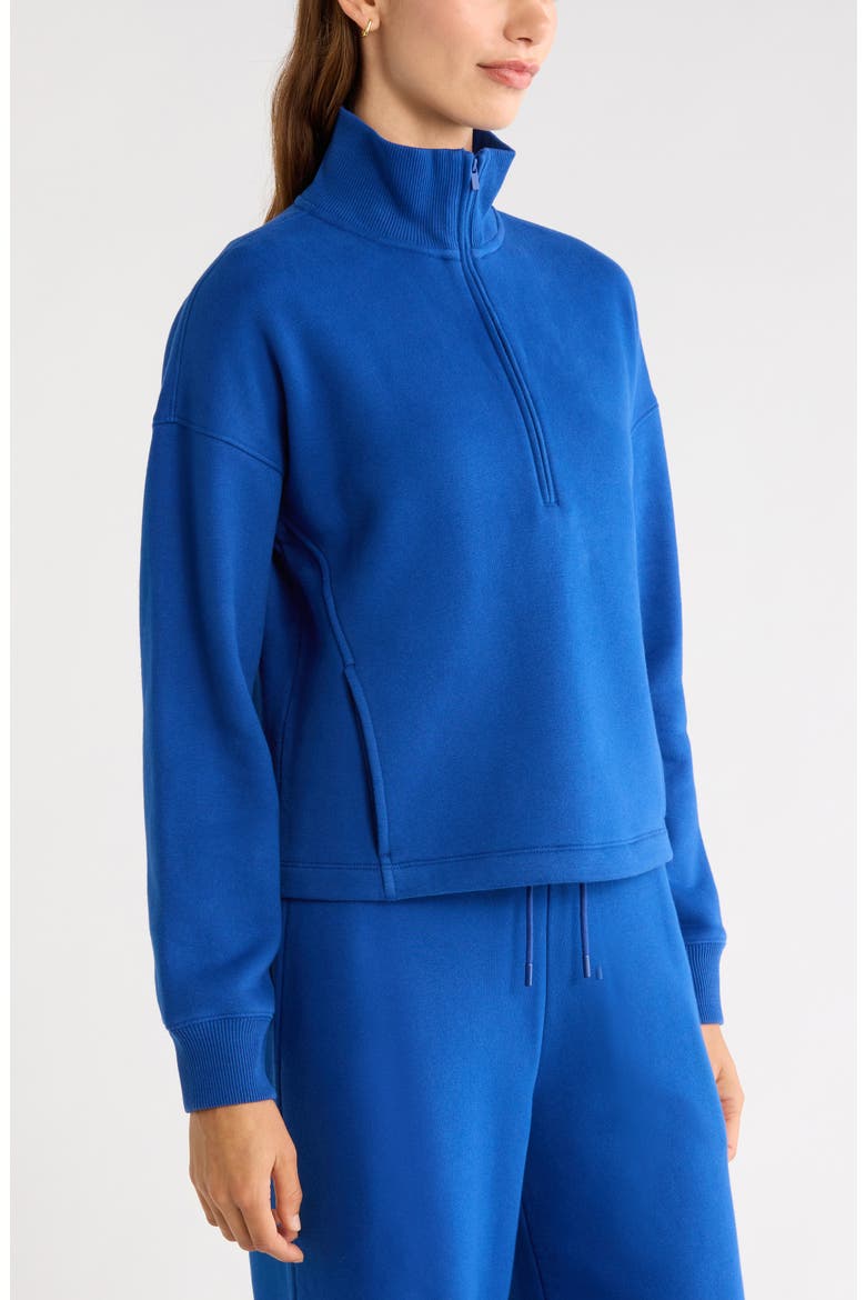 Exhale Fleece Half Zip Pullover, Alternate, color, BLUE SODALITE