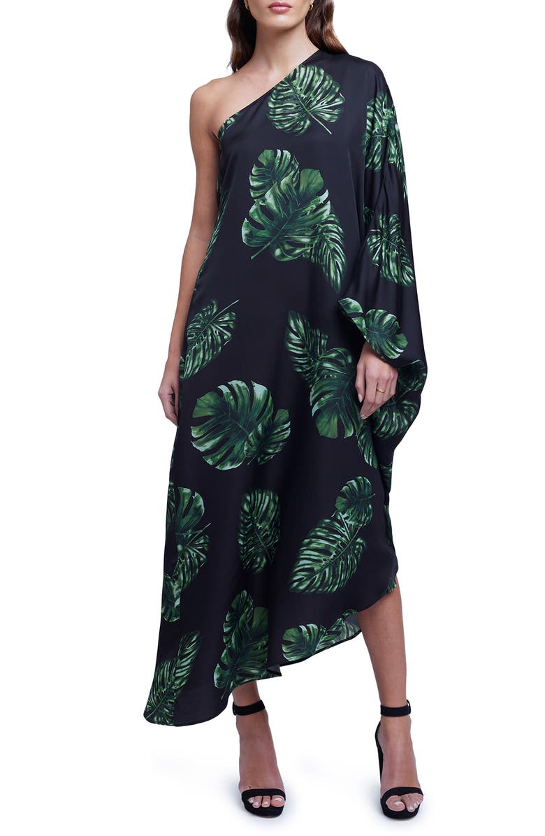 L'AGENCE Selena One-Shoulder Maxi Dress, Main, color,