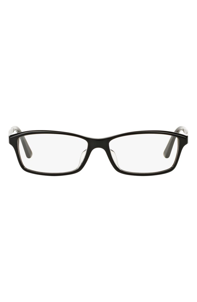 Burberry 55mm Rectangular Optical Glasses, Main, color, Black / Demo Lens