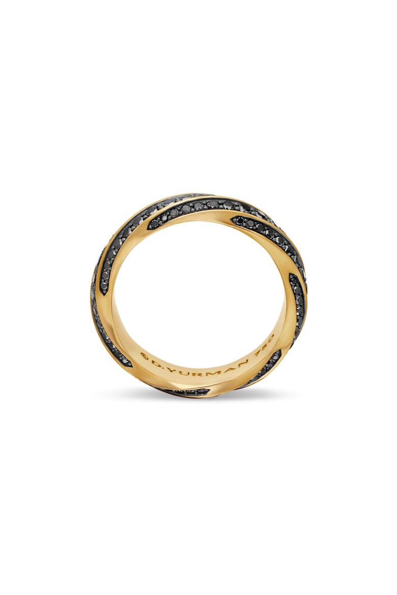 Cable Edge Band Ring in Recycled 18K Yellow Gold with Pavé Black Diamonds, Alternate, color, 18K GOLD RECYCLED