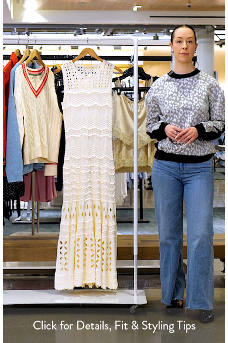 Lakshmi Eyelet Scallop Trim Midi Dress video