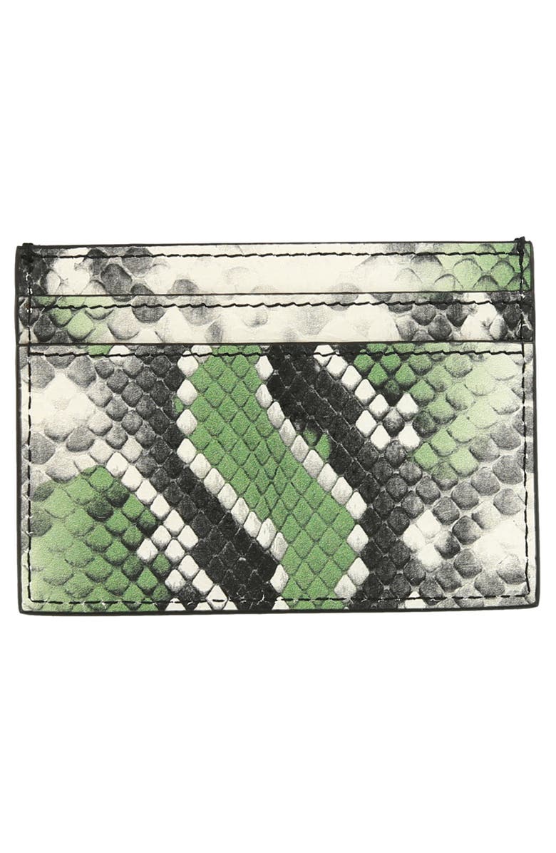 Moschino Python Embossed Leather Card Case, Alternate, color,