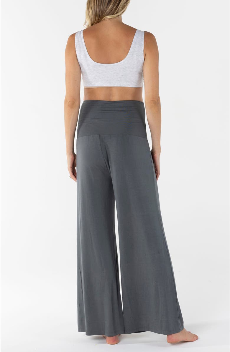 Angel Maternity Debra Wide Leg Maternity Lounge Pants, Alternate, color, Slate Grey