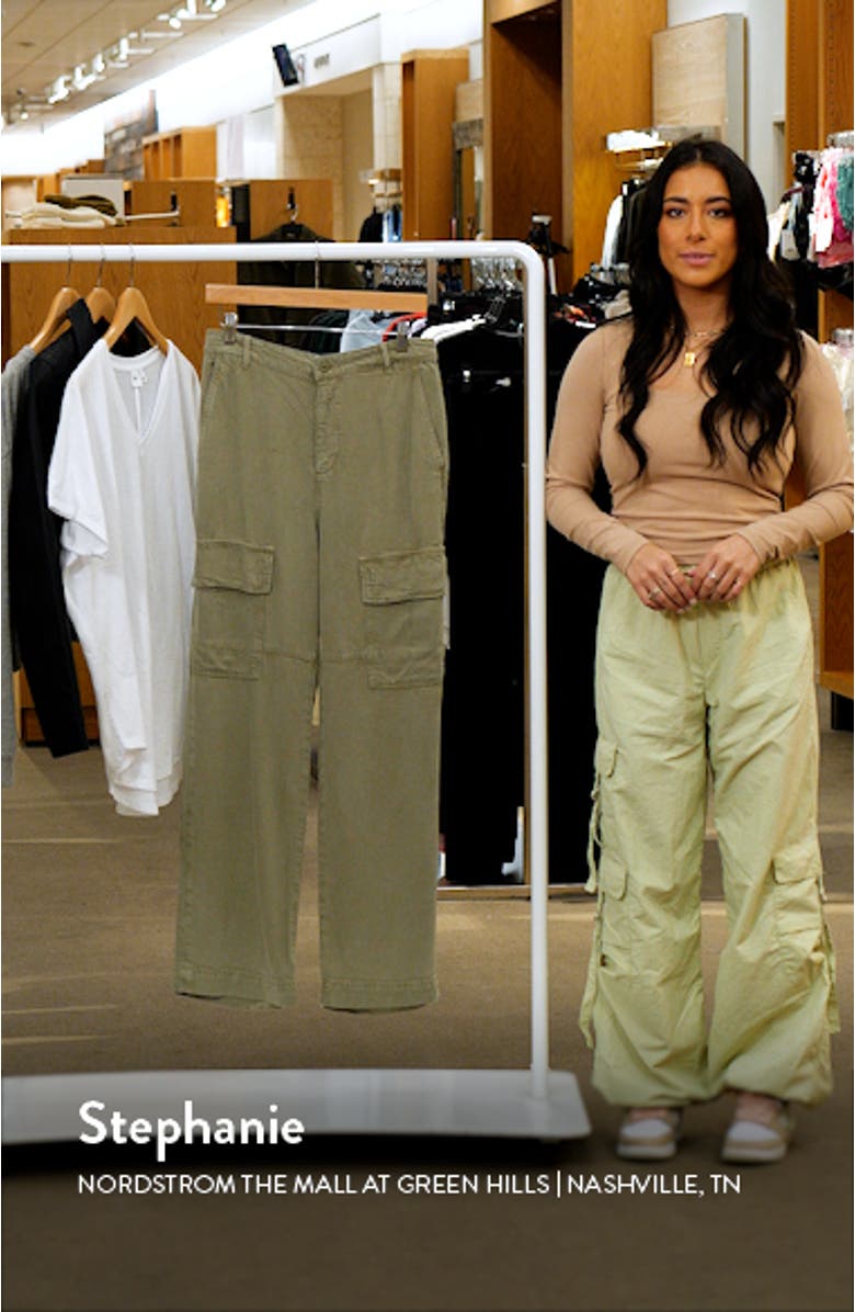 Knoxx High Waist Cargo Straight Leg Pants, sales video thumbnail