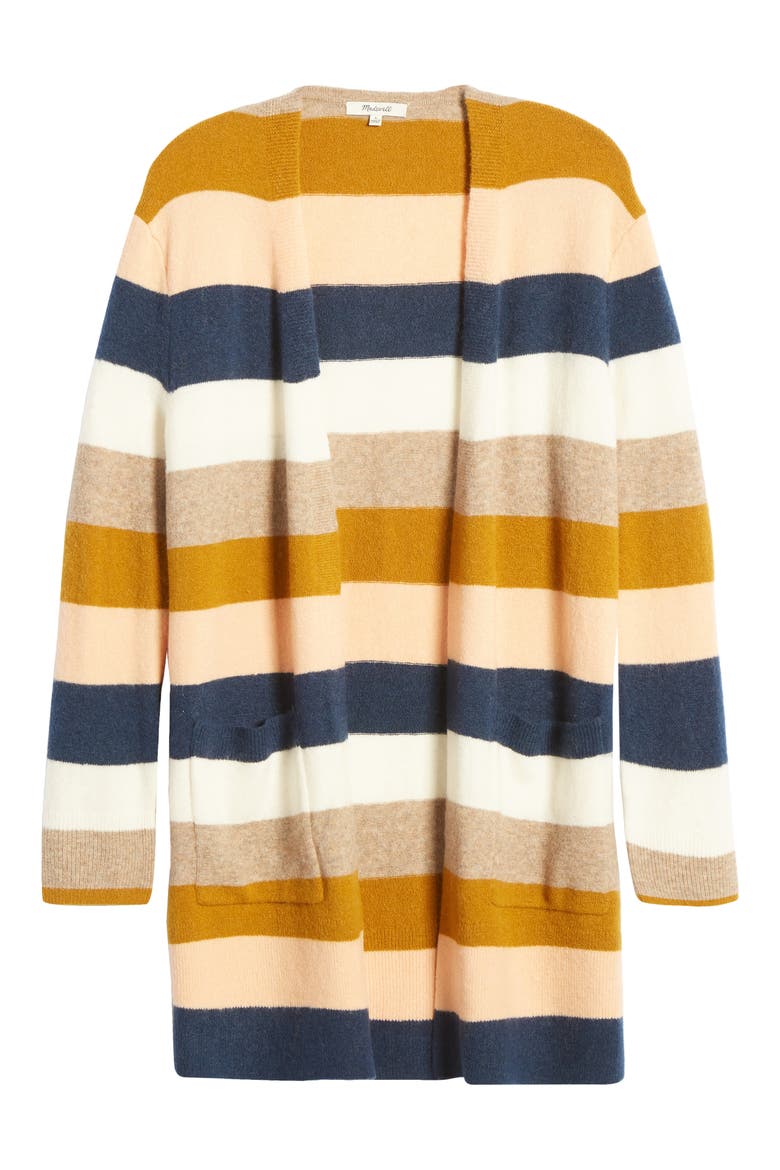 Kent Stripe Cardigan, Alternate, color, BENGALI INDIGO