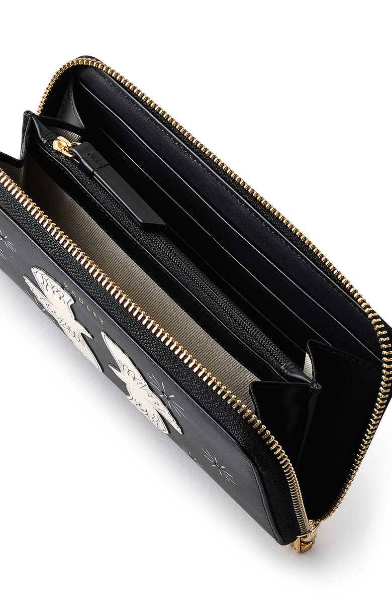 Radley Two Turtle Doves Large Zip Around Wallet, Alternate, color, Black