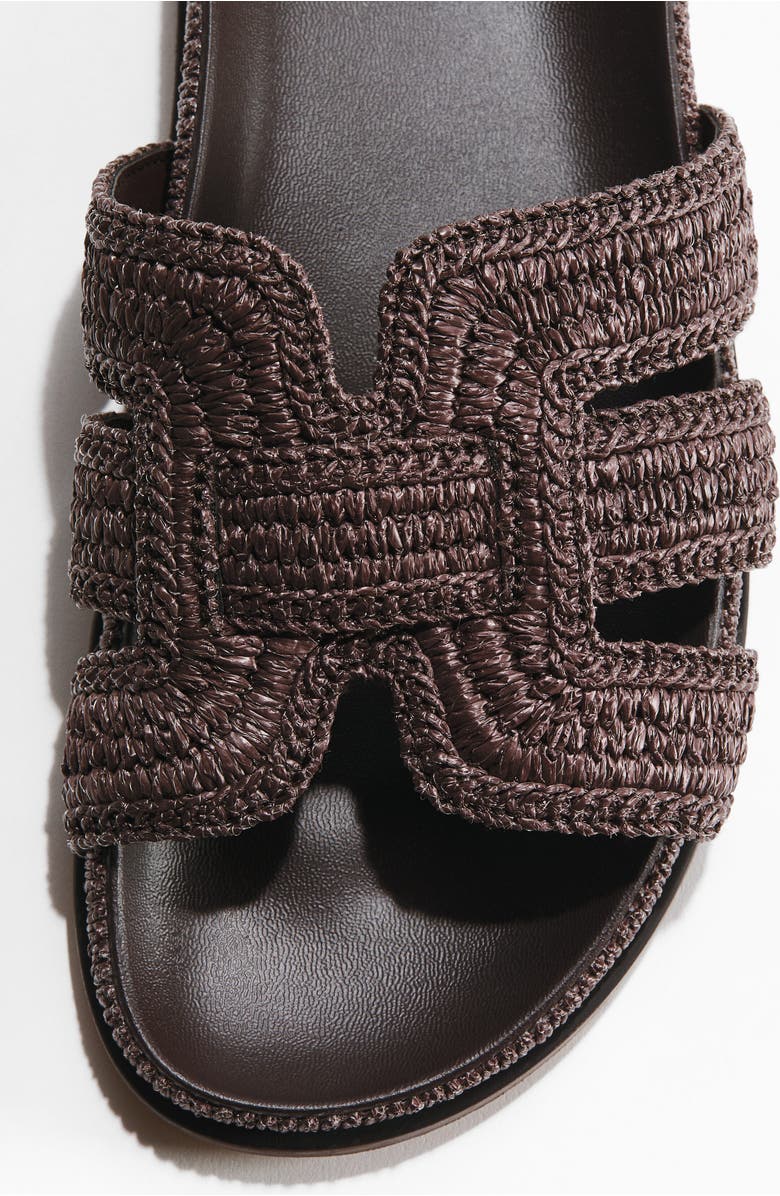 H&M Braided straw sandals, Alternate, color, Dark Brown