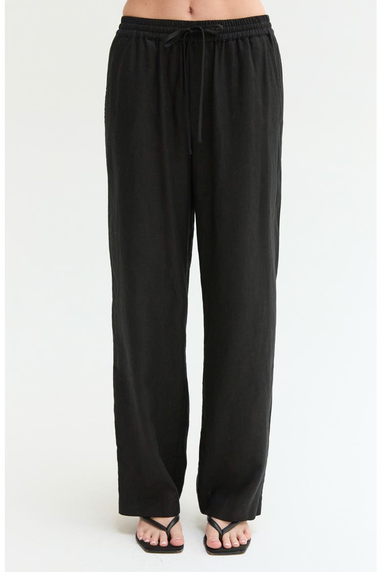 Easy Wear Linen Blend Pants, Main, color, Black
