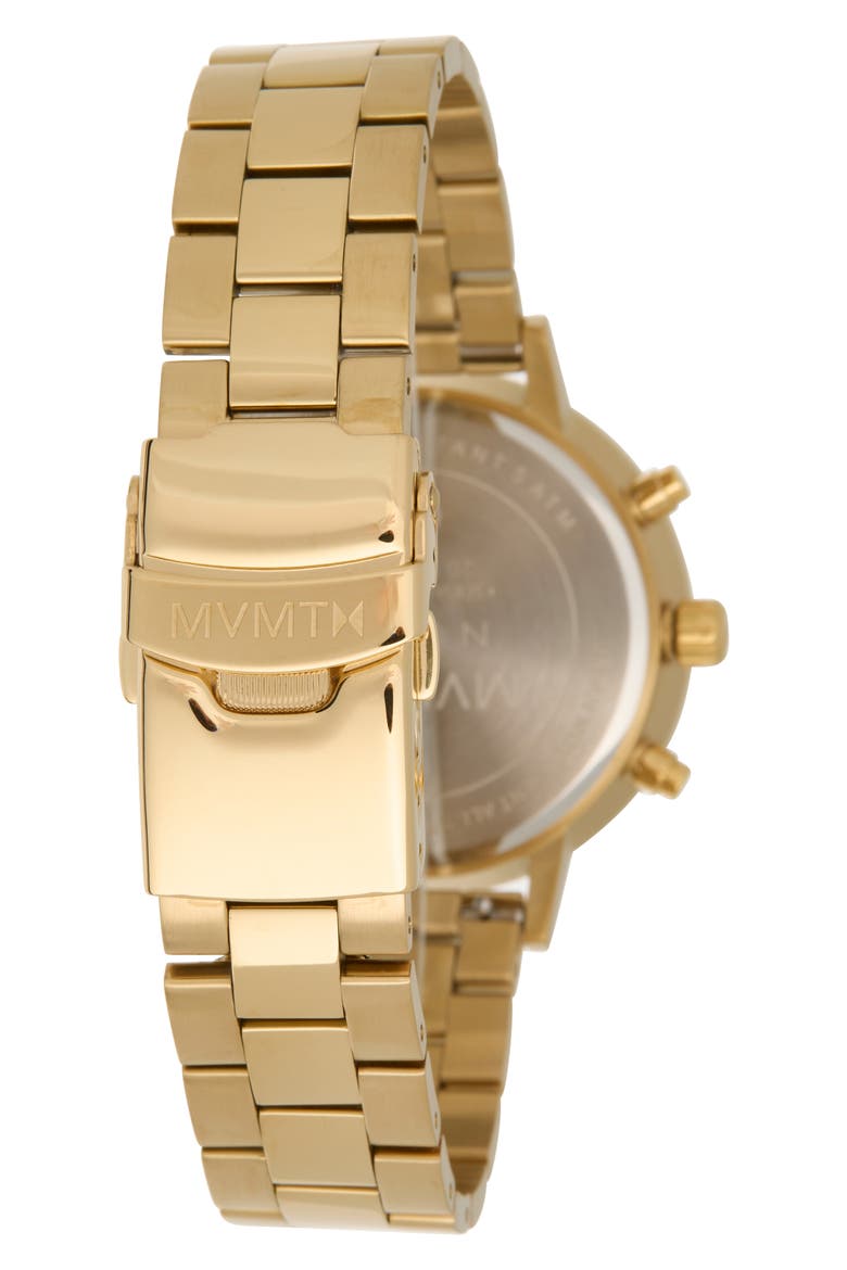 Nova Crystal Chronograph Bracelet Watch, 38mm, Alternate, color, GOLD/SILVER WHITE FACE