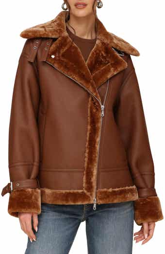 BDG Urban Outfitters Faux Leather Longline Aviator Jacket BDG Urban Outfitters Faux Leather Longline Aviator Jacket