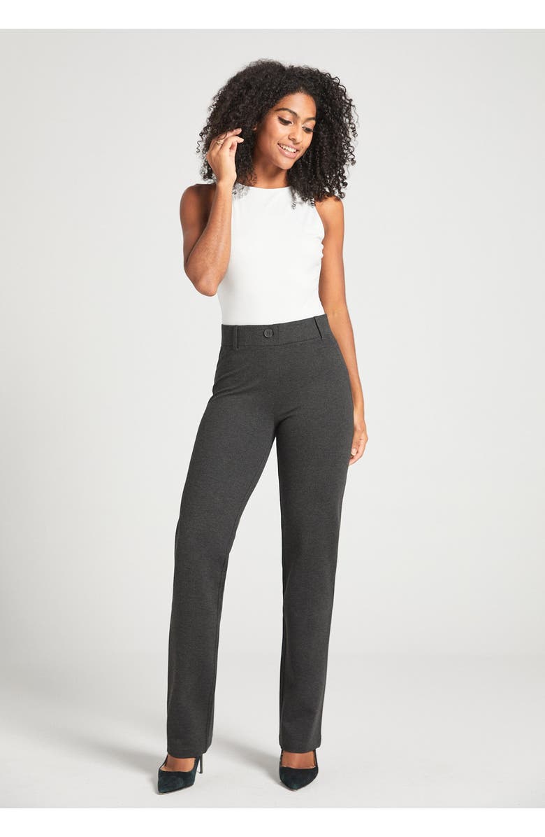 Betabrand Classic DPYP Dress Pant Yoga Pants | Straight, Alternate, color, Charcoal