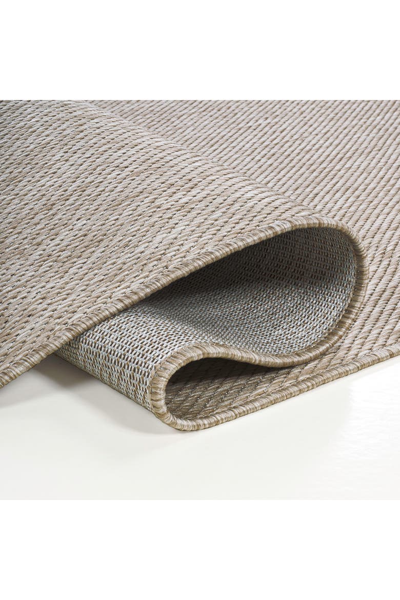 Miles Modern Minimalist Radius Corner Solid Indoor/Outdoor Shaped Area Rug, Alternate, color, Beige