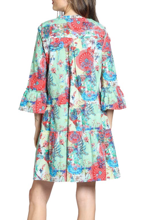 Apny Mix Print Tunic Dress In Multi