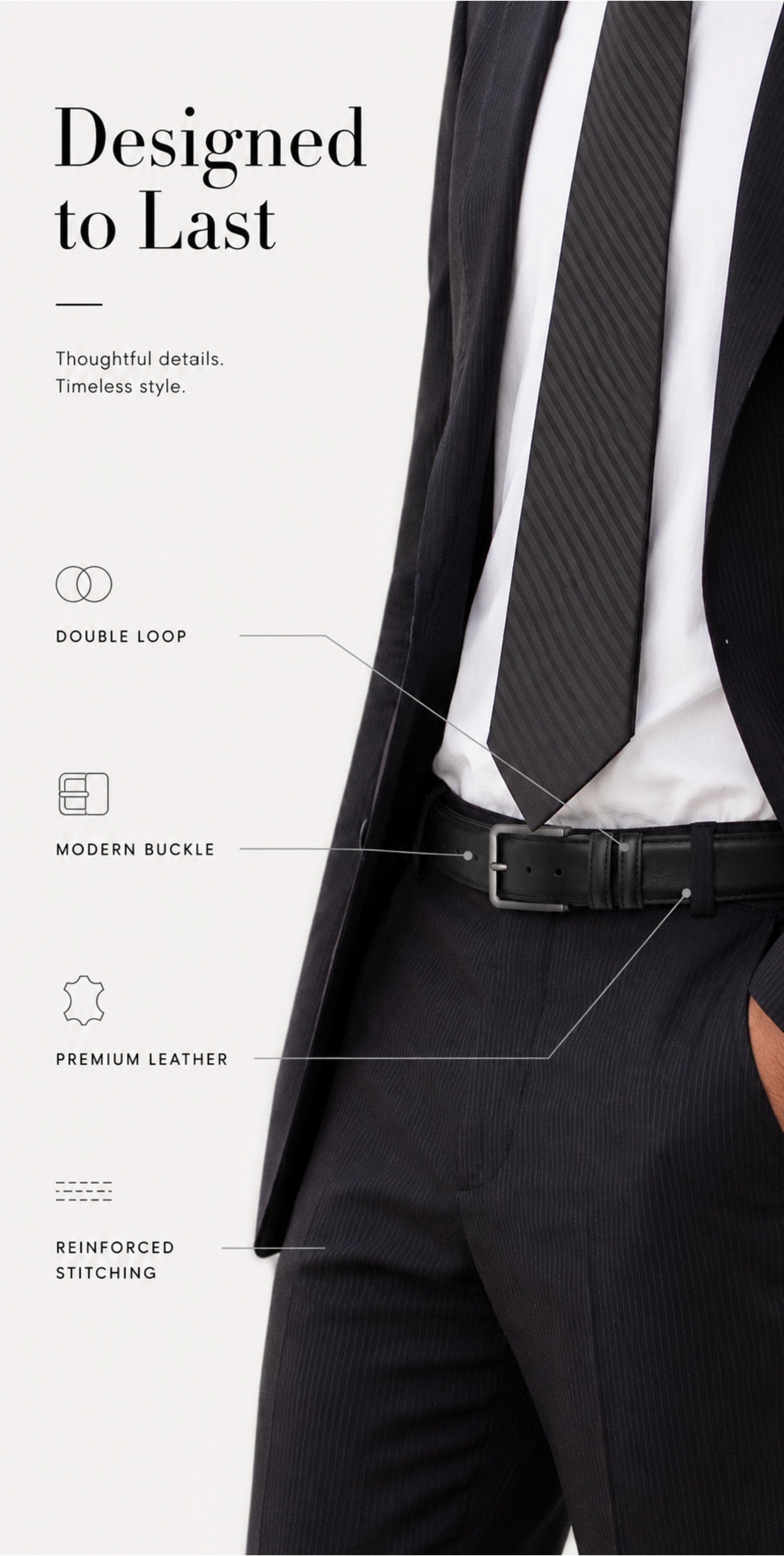 formal dress with belt men Brown Mens Dress Belt 32" / 80 cm - Brown