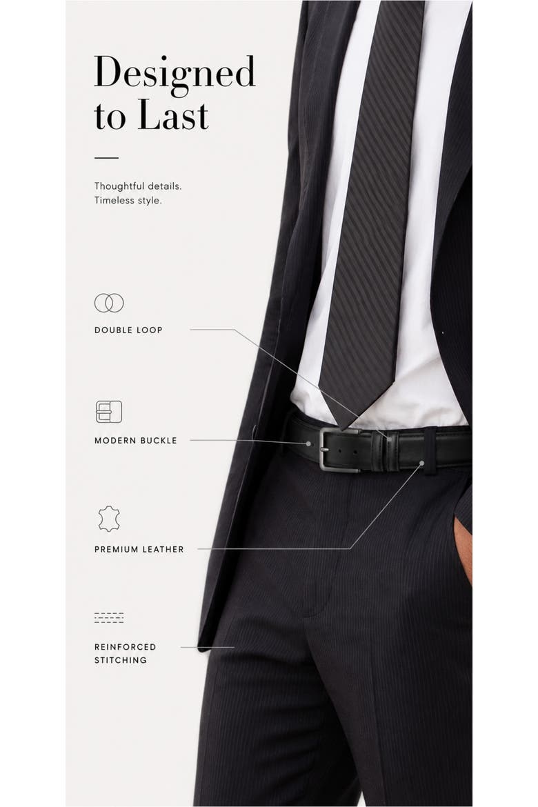 Traditional Leather Dress Belt, Alternate, color, Black