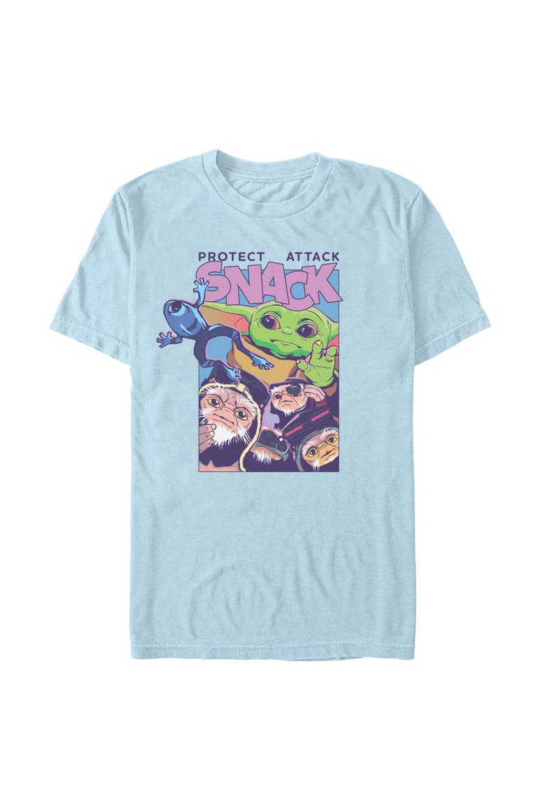 Men's Protect Attack Snack Collage Short Sleeve Graphic T-Shirt, Main, color, Light Blue