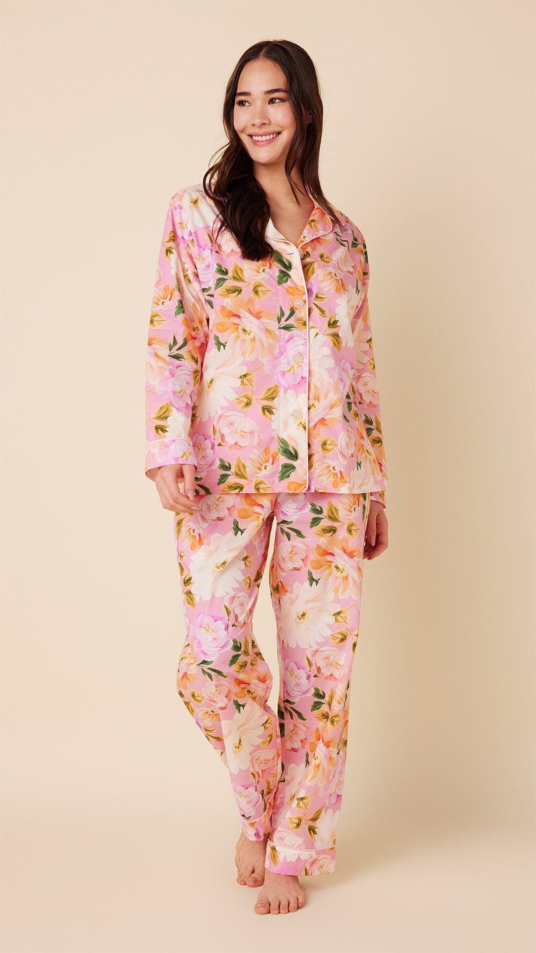 The Cat's Pajamas Luxe Pima Pajama Set in Blush Rose 