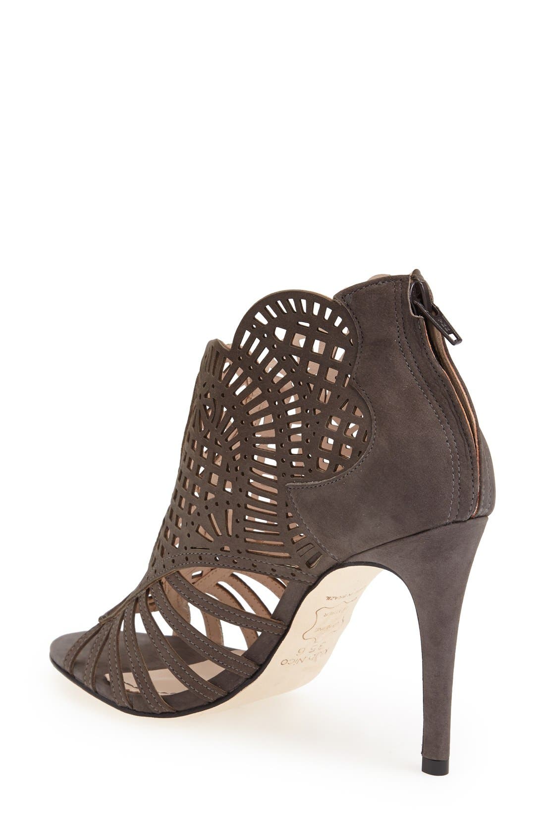 'Mirelle' Cutout Bootie, Alternate, color, CHARCOAL