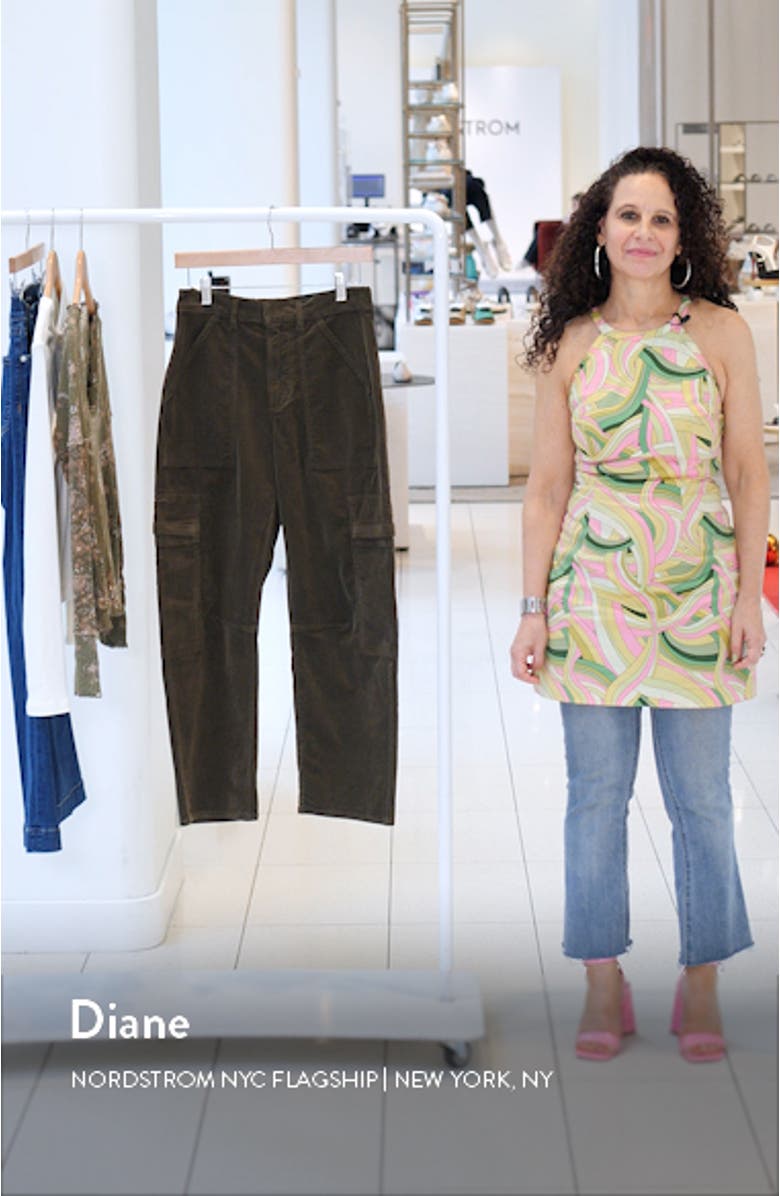 Marcelle Low Rise Barrel Corduroy Cargo Pants, sales video thumbnail