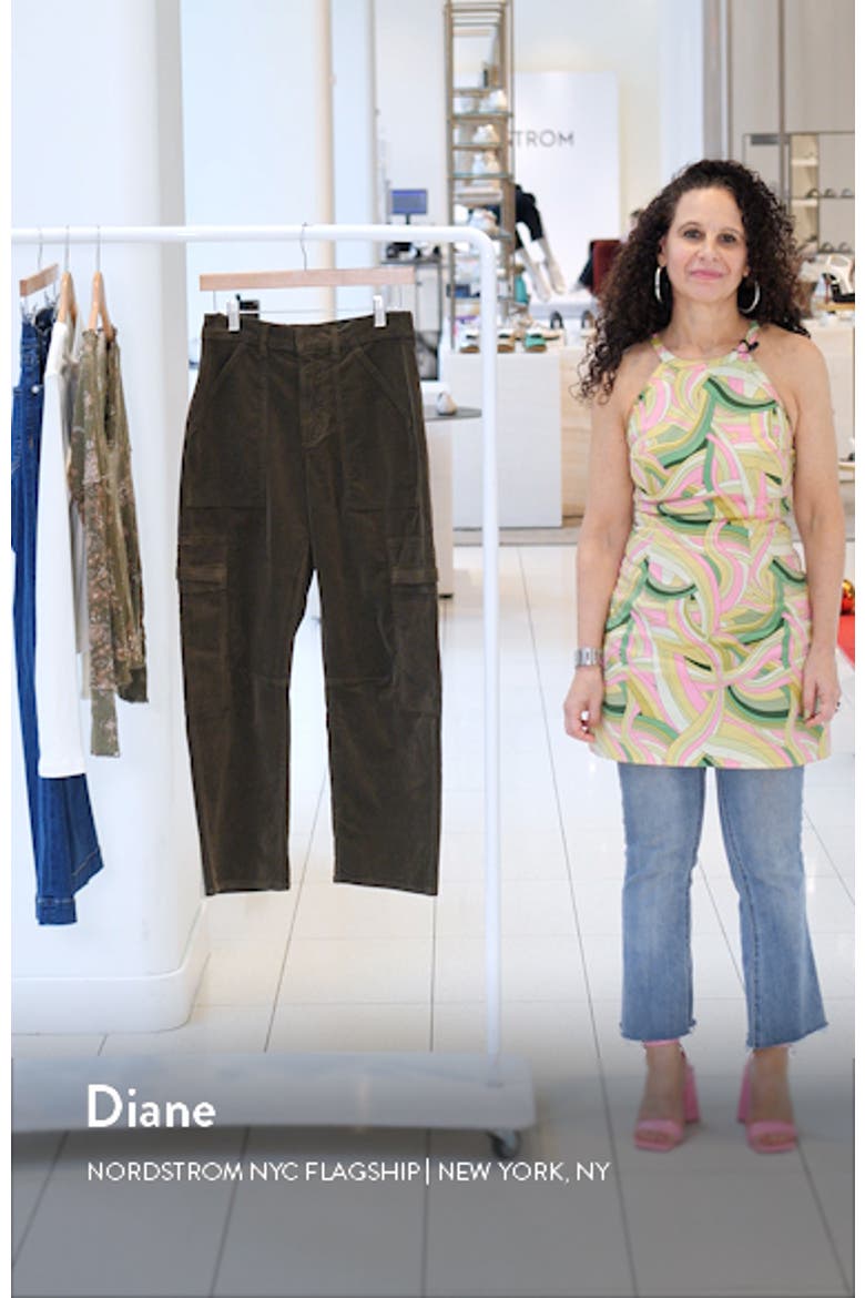 Marcelle Low Rise Barrel Corduroy Cargo Pants video