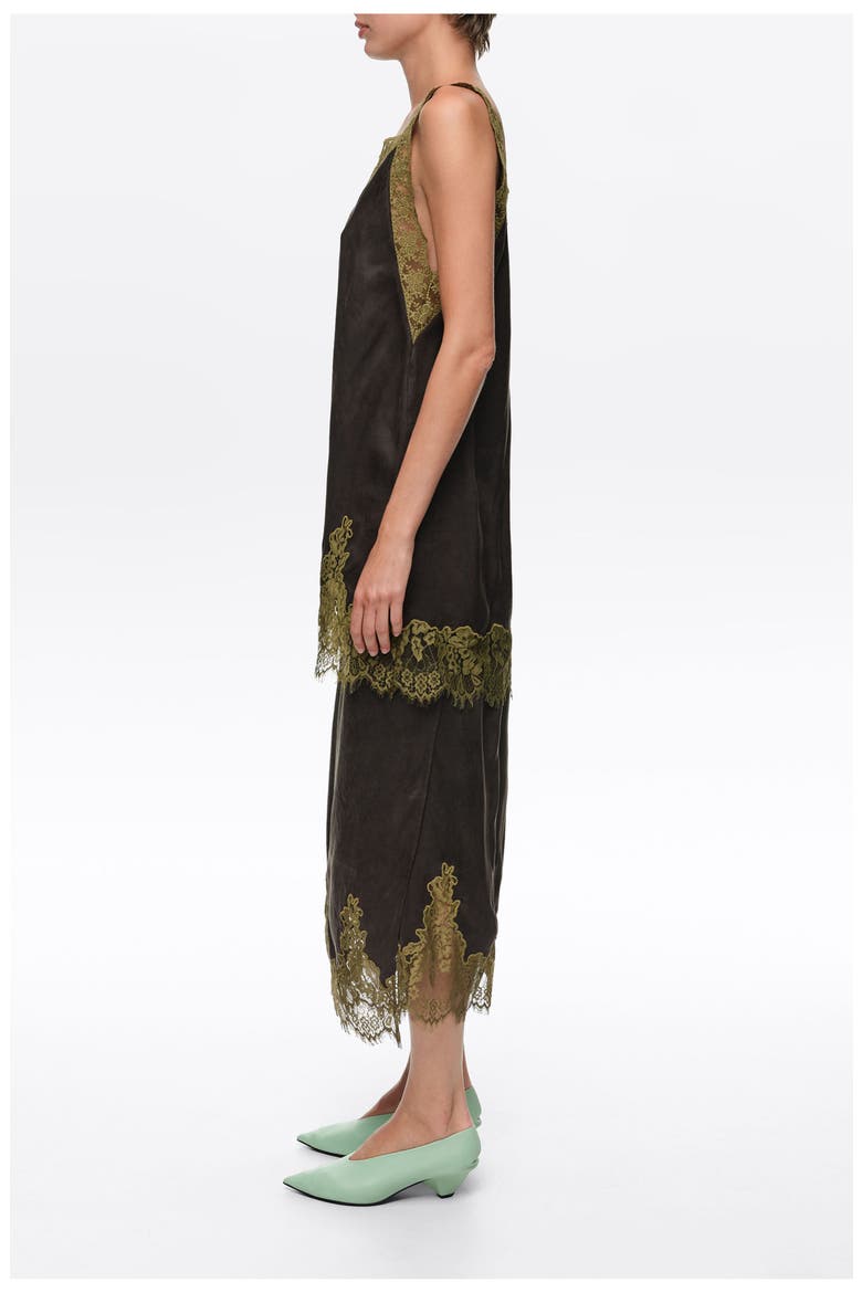 Long Camisole Top with Lace Trim, Alternate, color, WASHED BLACK