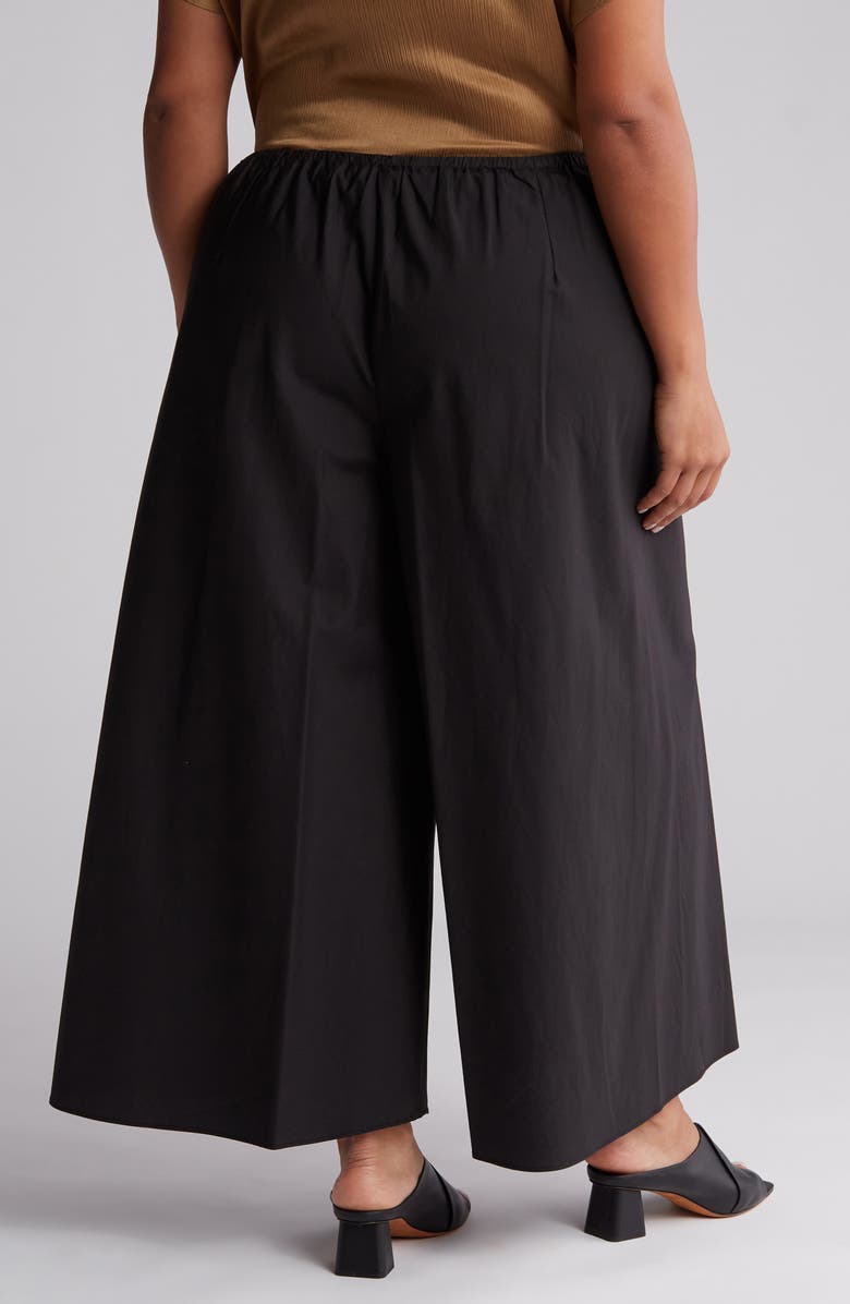 Vince Poplin Bias Cotton Culottes, Alternate, color, Black