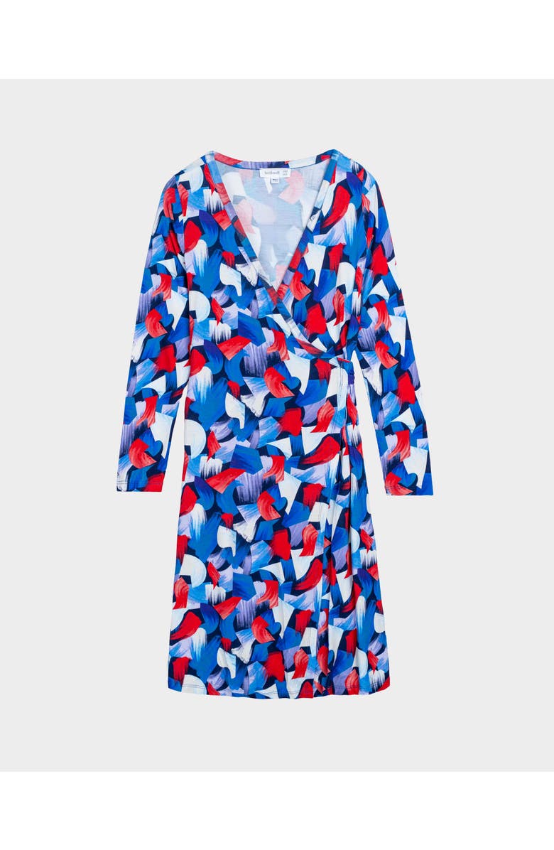 Kettlewell Long Sleeve Printed Wrap Dress, Alternate, color, Winter Geo