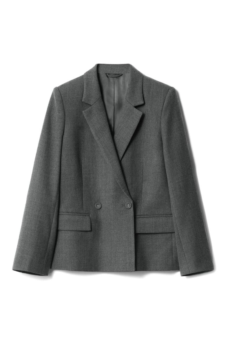 Double Breasted Blazer, Alternate, color, GREY DARK